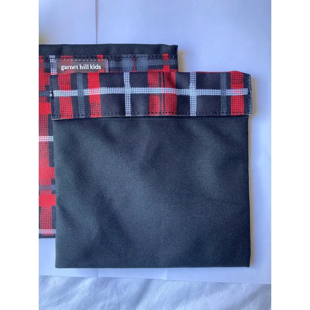 2 Garnett Hill Kids Boys Girls Unisex Sandwich or Snack Bags NEW Plaid Gift
